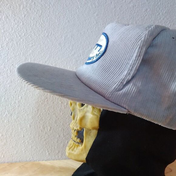 Deadstock Vintage Construction Machinery Patch Corduroy Snap Back Hat - Picture 3 of 9